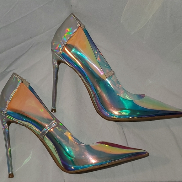 NWT INC International Concepts Lexxa Clear Vinyl Pumps gasoline vinyl - Picture 2 of 7